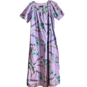 Banana Bay Hawaii Print Palm Tree Vintage Mumu Dress Size XXL